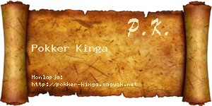 Pokker Kinga névjegykártya