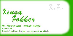 kinga pokker business card